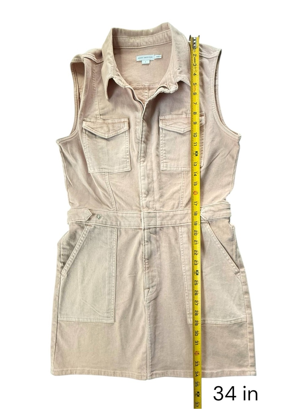 Good American Women Fit For Success Sleeveless Mini Dress Dusty Rose Size L - Picture 4 of 11